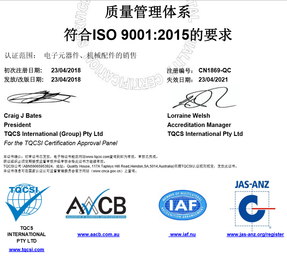 Chiny Xiamen Sincery Im.&amp; Ex. Co., Ltd. Certyfikaty